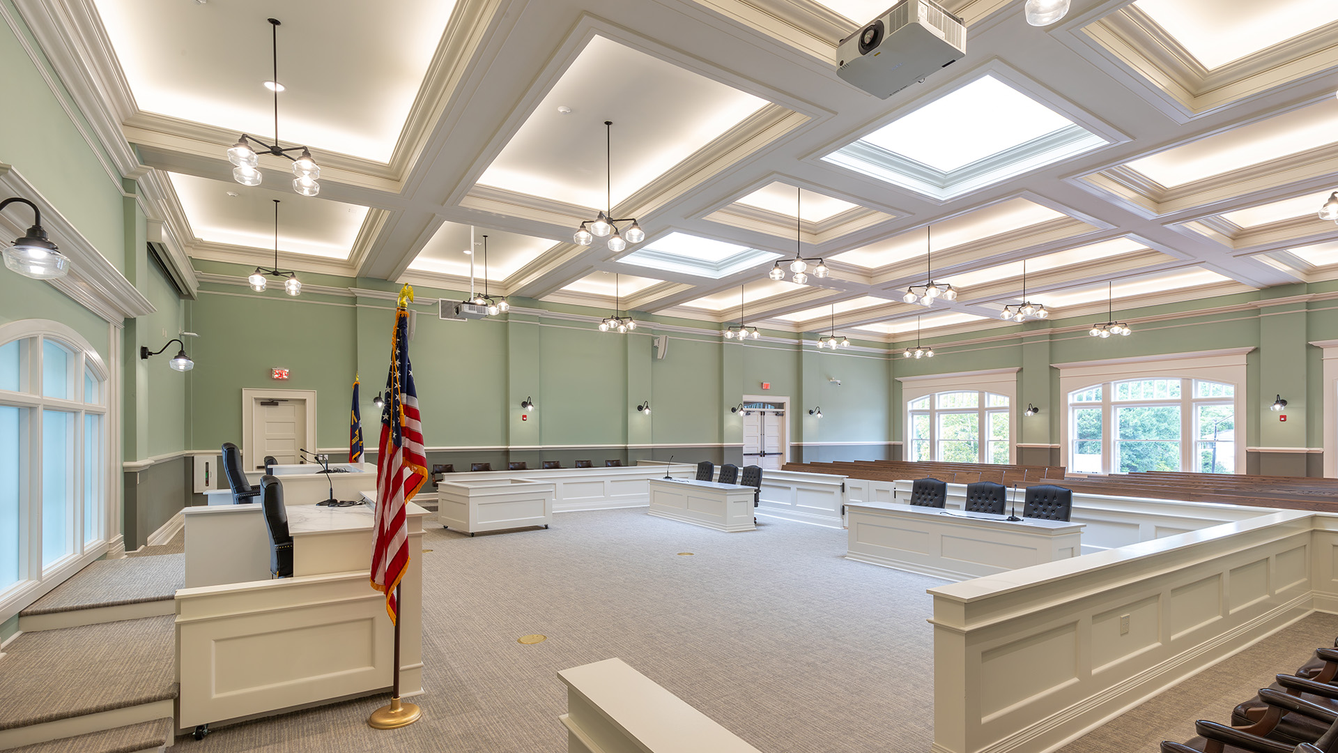 Columbus County Courthouse interior courtroom